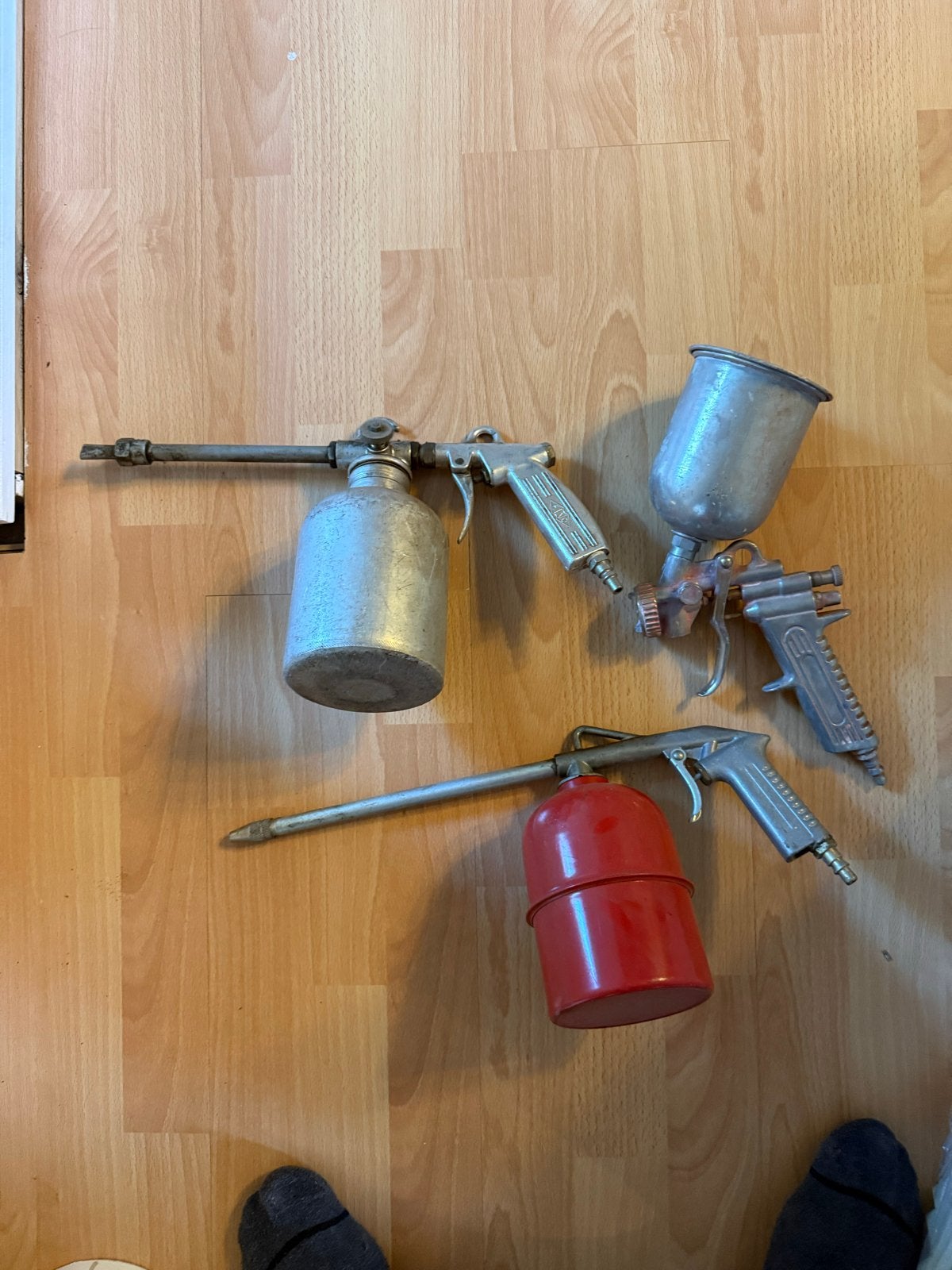 Compressor verfspuiten set - Diverse modellen, Ophalen of Verzenden, Gebruikt, Verfspuit of Verfpomp