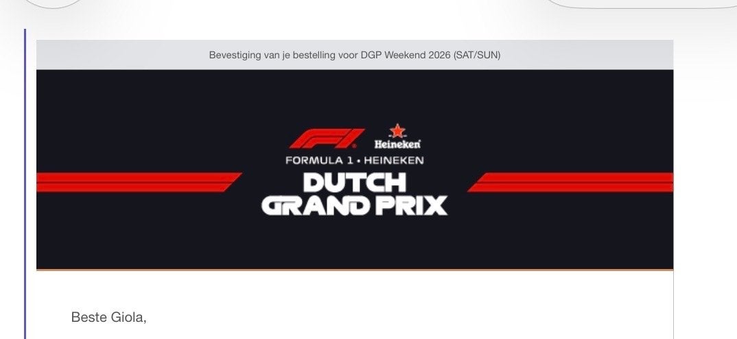 Dutch GP 2 tickets voor zat. en zon. Arena Grandstand 2, Twee personen, Augustus