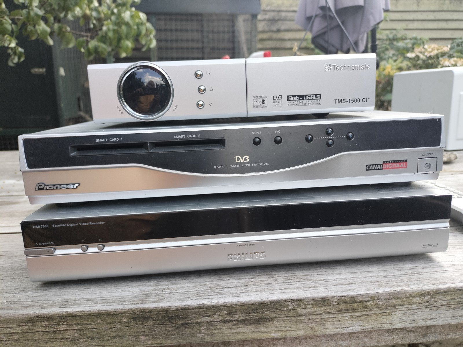 3 Satellietontvangers: Technomate, Pioneer, Philips DVR, Ophalen of Verzenden, Gebruikt, Harddiskrecorder