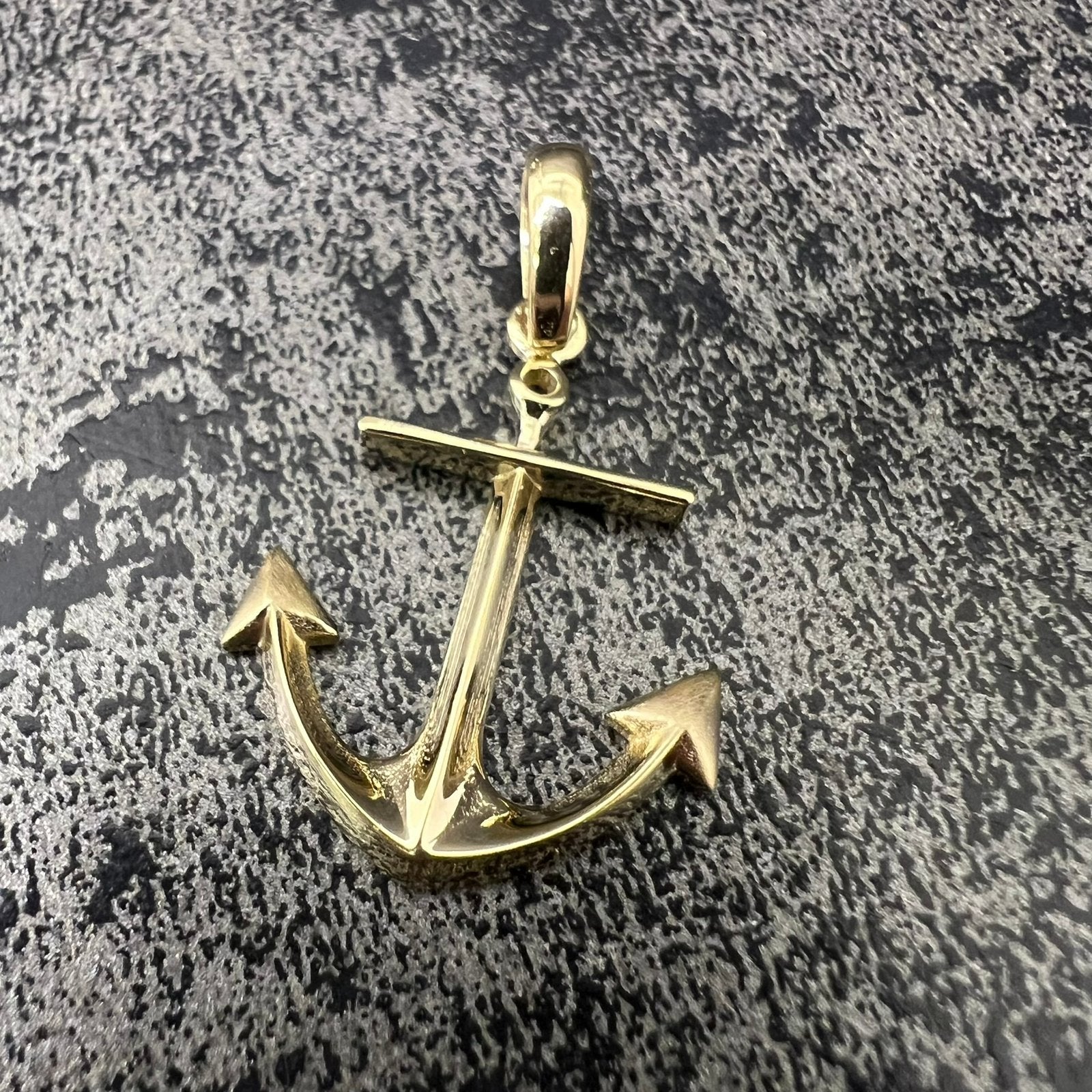 14 karaat gouden hanger anker kettinghanger, Ophalen of Verzenden, Nieuw, Goud, Kruis of Symbool