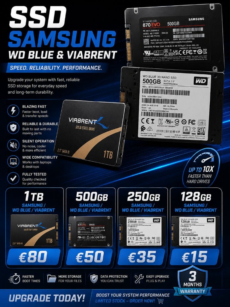 SSD-1TB-500GB-250GB-128GB, Intern, Gebruikt, SSD, Ophalen of Verzenden