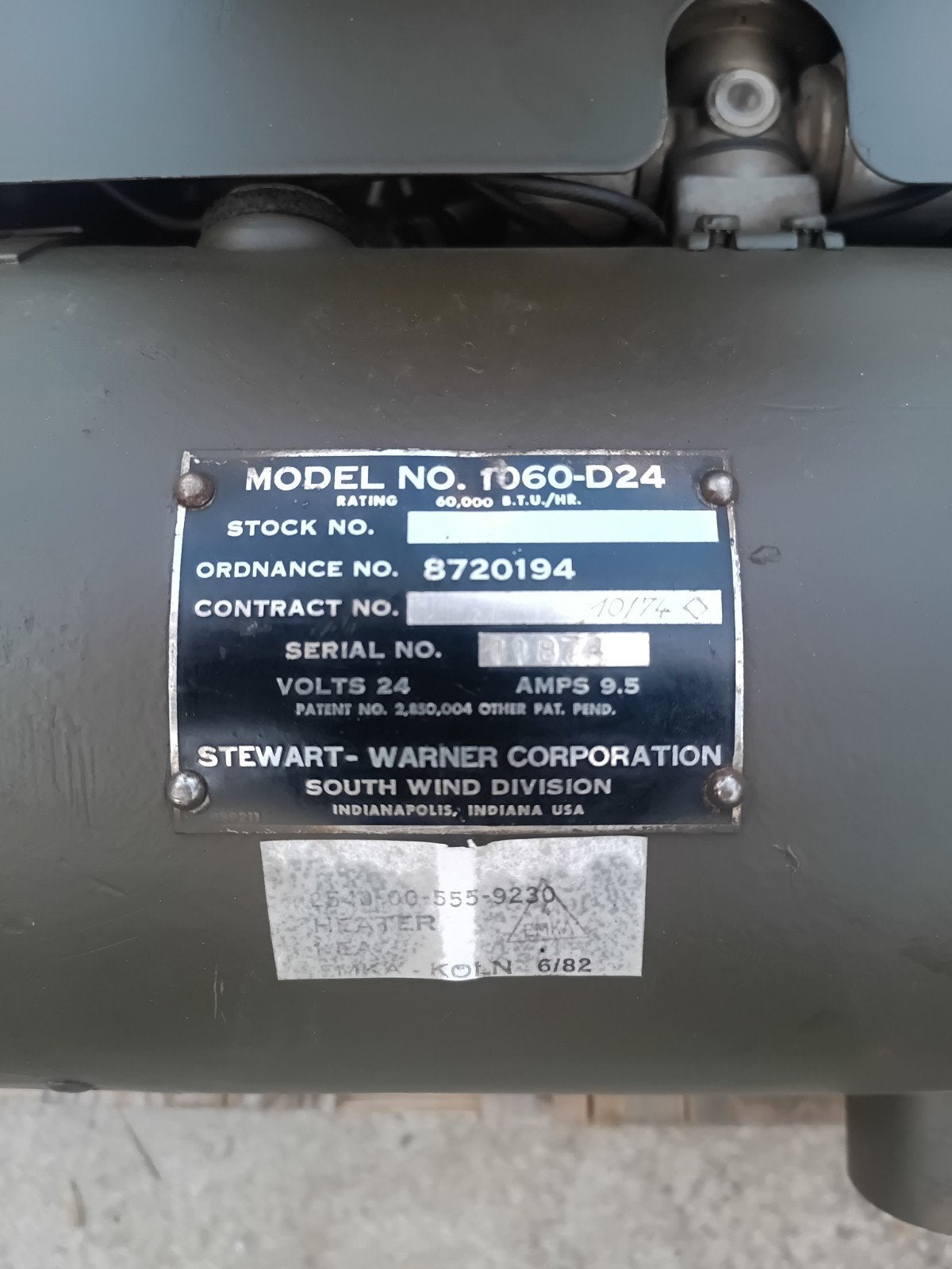Stewart-Warner Heater Model 1060-D24 (60.000 BTU/HB), Doe-het-zelf en Verbouw, Verwarming en Radiatoren, 30 tot 80 cm, Kachel