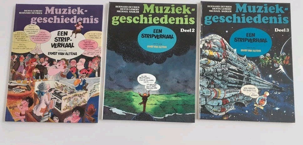Muziekgeschiedenis Deel 1, 2 en 3 - Stripverhaal, Complete serie of reeks, Ophalen of Verzenden, Bernard Deyries, Denys Lemery, Michael Sadler