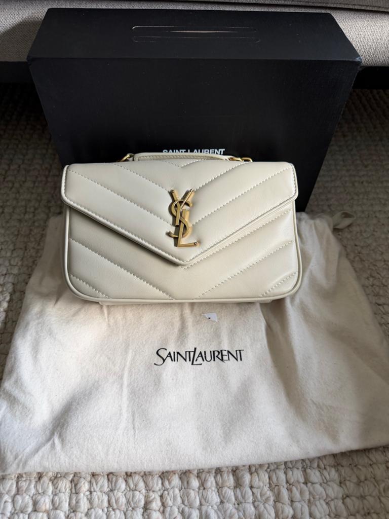Saint Laurent Loulou Toy Tasje - Crème, Ophalen of Verzenden, Zo goed als nieuw, Beige, Schoudertasje
