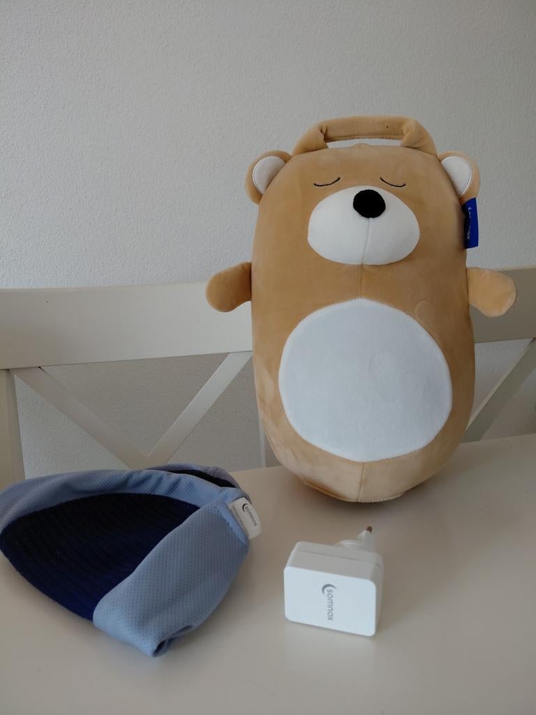 Somnox Slaaprobot knuffelbeer 2x hoes en adapter, Overige merken, Overige karakters, Beer, Ophalen of Verzenden