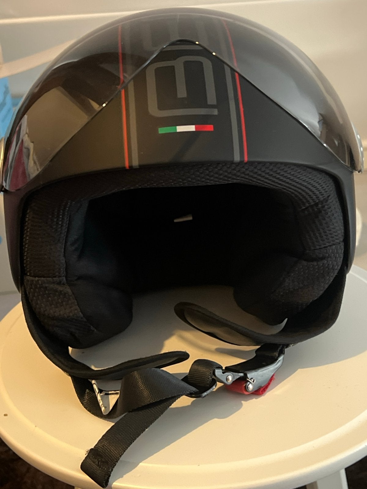 Beon Jethelm - Mat Zwart met Italiaanse Strepen maat M, Overige merken, Heren, Jethelm, Ophalen of Verzenden