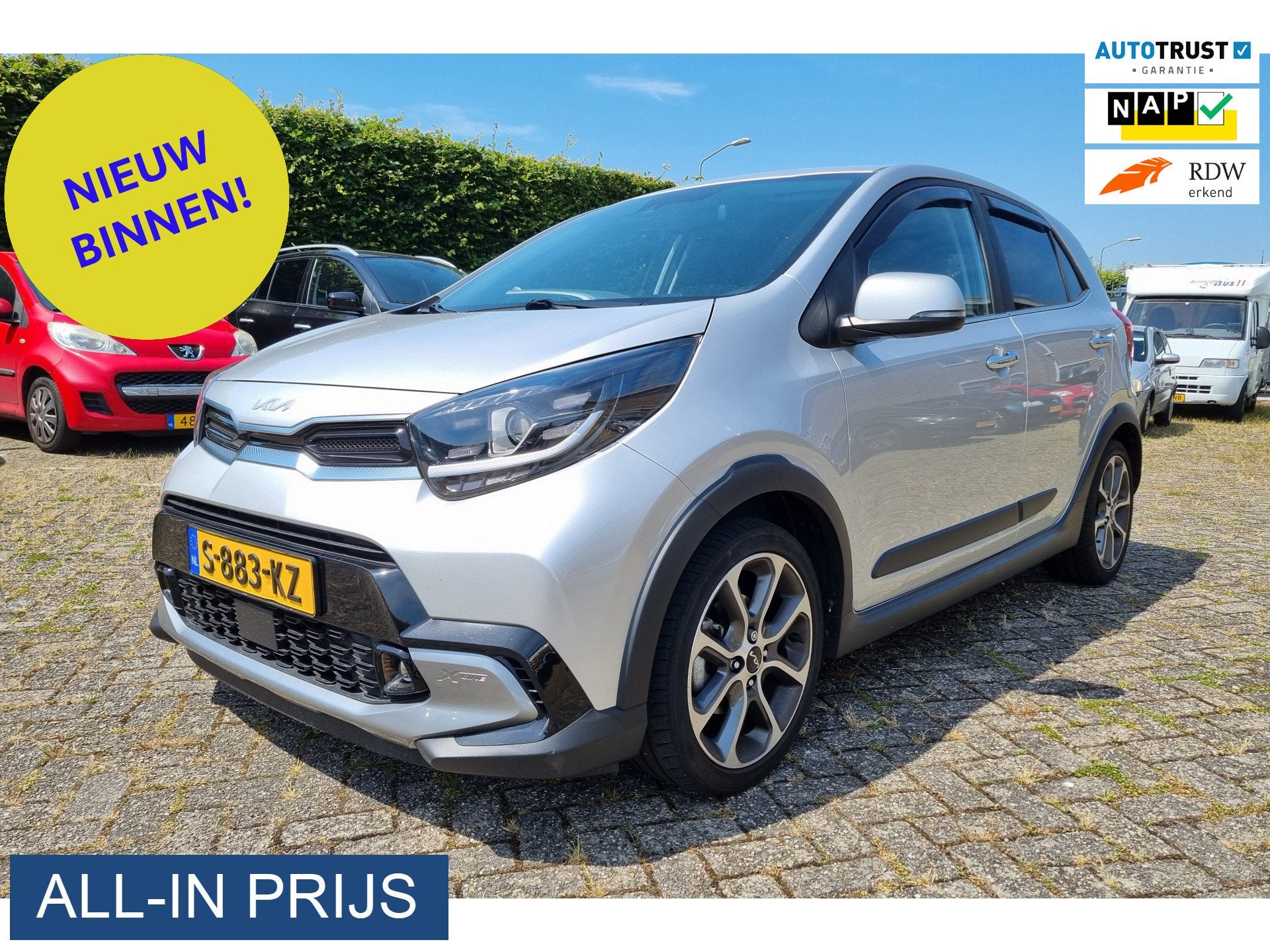 Kia Picanto 1.0 T-GDi X-Line 5p ✅100PK ✅7 JAAR GARANTIE, Voorwielaandrijving, 101 pk, Gebruikt, Automatische klimaatregeling