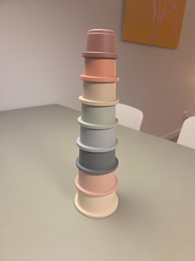 Mushie stapeltoren pastel kleuren, Ophalen of Verzenden, Gebruikt, Overige typen
