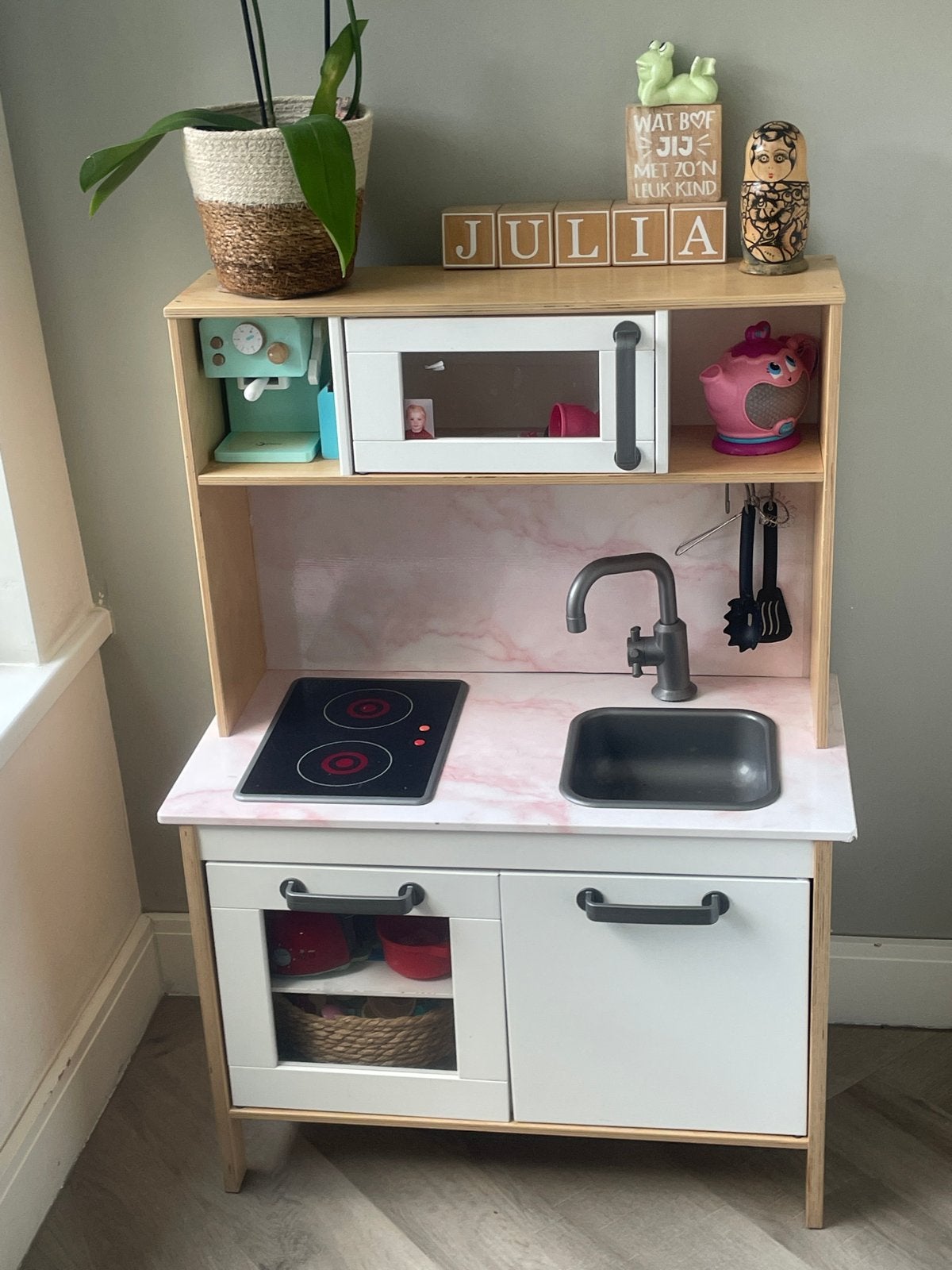 Houten speelkeuken met accessoires, Ophalen, Gebruikt, Jongen of Meisje