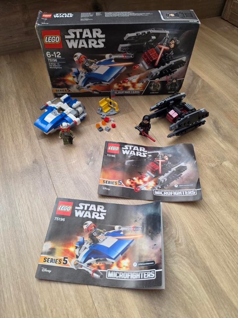 Lego 75196 A-Wing vs. TIE Silencer Microfighters, Kinderen en Baby's, Speelgoed | Duplo en Lego, Zo goed als nieuw, Lego, Complete set
