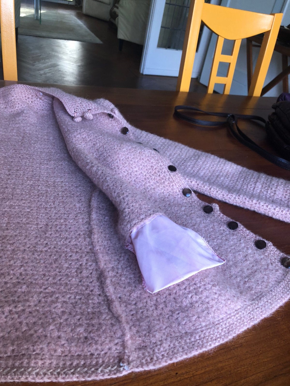 handgemaakt wollen oudroze vest L, Kleding | Dames, Ophalen of Verzenden, Zo goed als nieuw, Maat 38/40 (M), Roze
