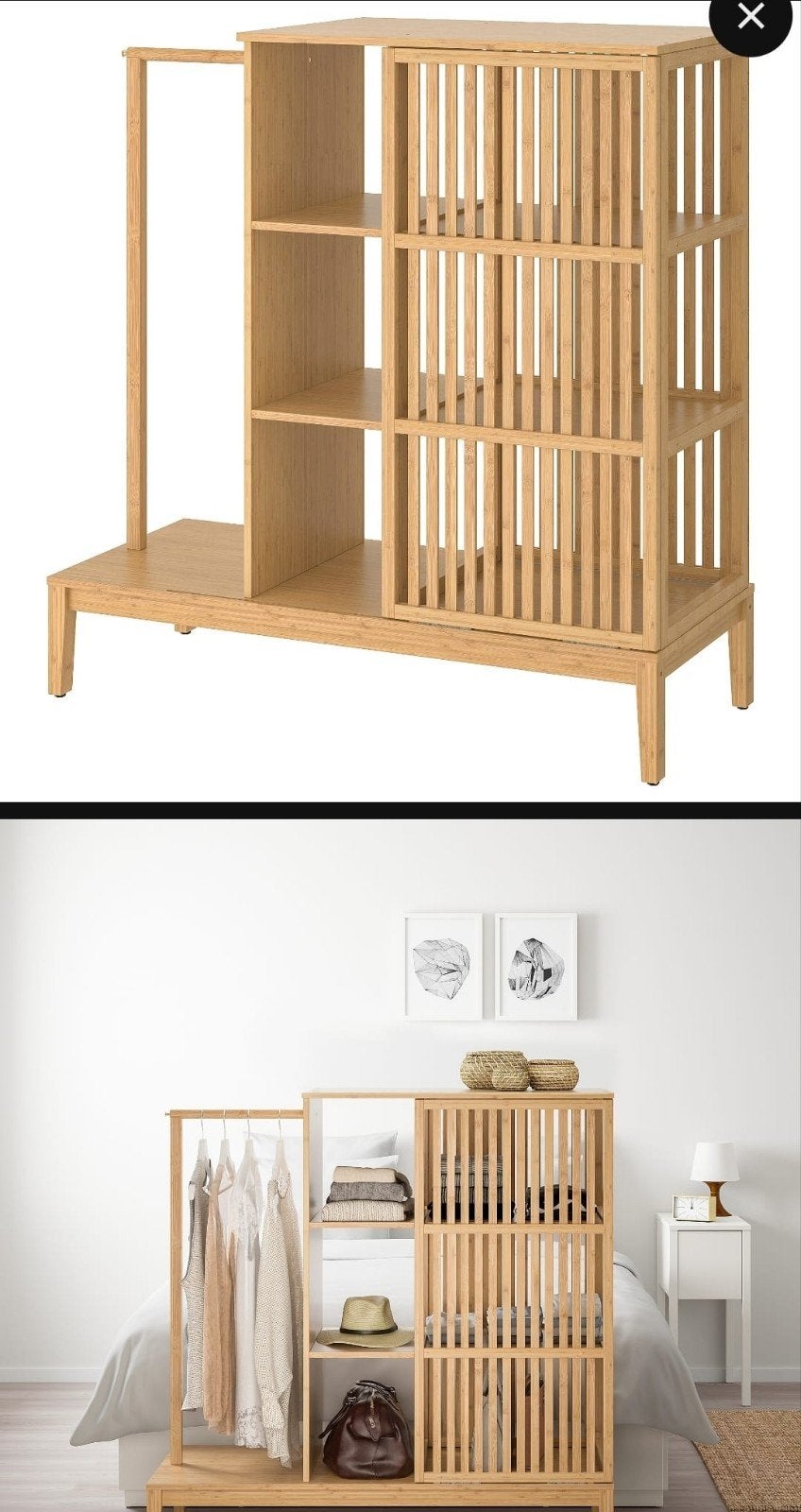 IKEA Nordkisa Open Kledingkast met Hangruimte en Planken, Ophalen, Gebruikt, 100 tot 150 cm, 25 tot 50 cm