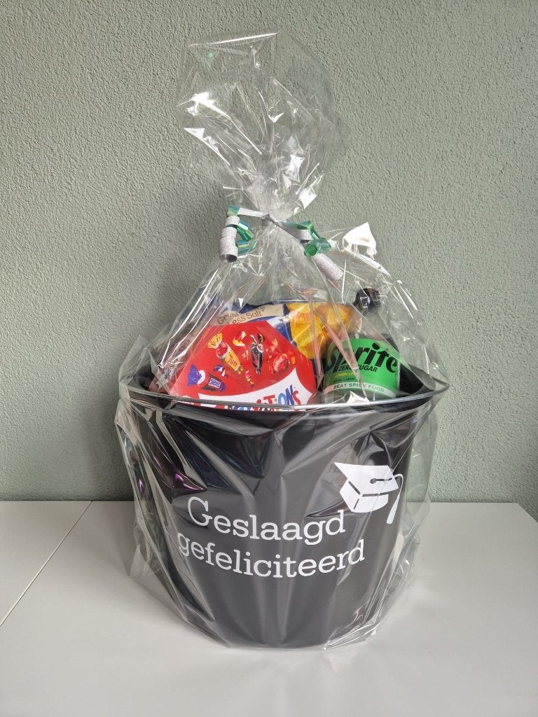 Emmer geslaagd gevuld "geslaagd gefeliciteerd", Ophalen of Verzenden, Nieuw, Feestartikel, Overige