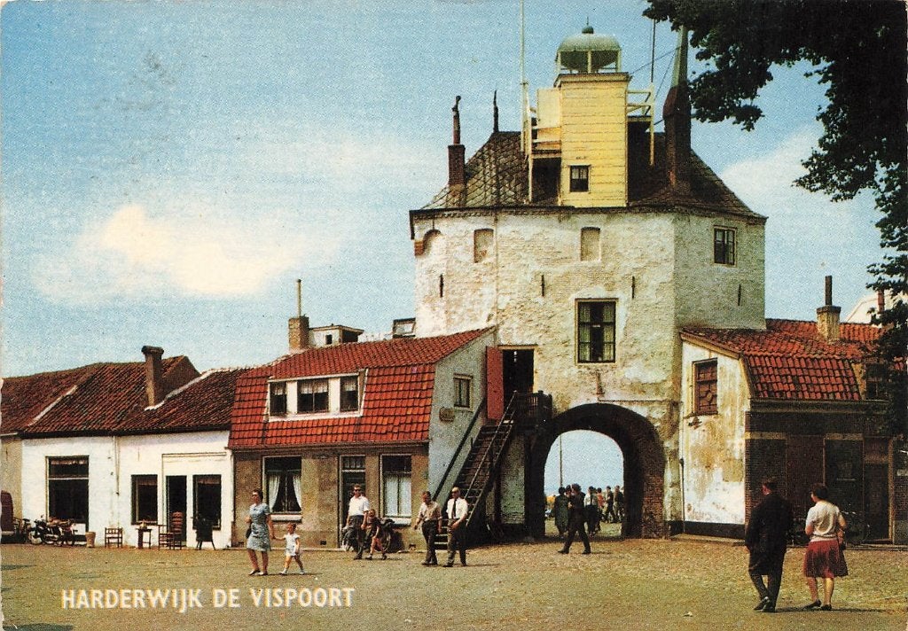Harderwijk, Vispoort, Verzamelen, Ansichtkaarten | Nederland, Ophalen of Verzenden, 1960 tot 1980, Gelopen, Gelderland