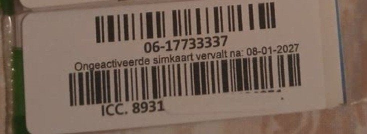 MOOI NUMMER KPN PREPAID 0617733337, Ophalen of Verzenden, Nieuw, KPN, Simkaart