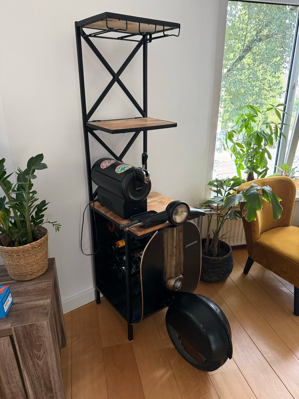 Uniek Drankrek Scooter Design + Krubs thuis tap, Ophalen, Gebruikt, Metaal, 5 tot 15 flessen