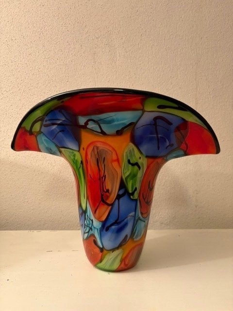 Vintage Murano Glazen Vaas – Kleurrijk glas - Perfecte staat, Ophalen