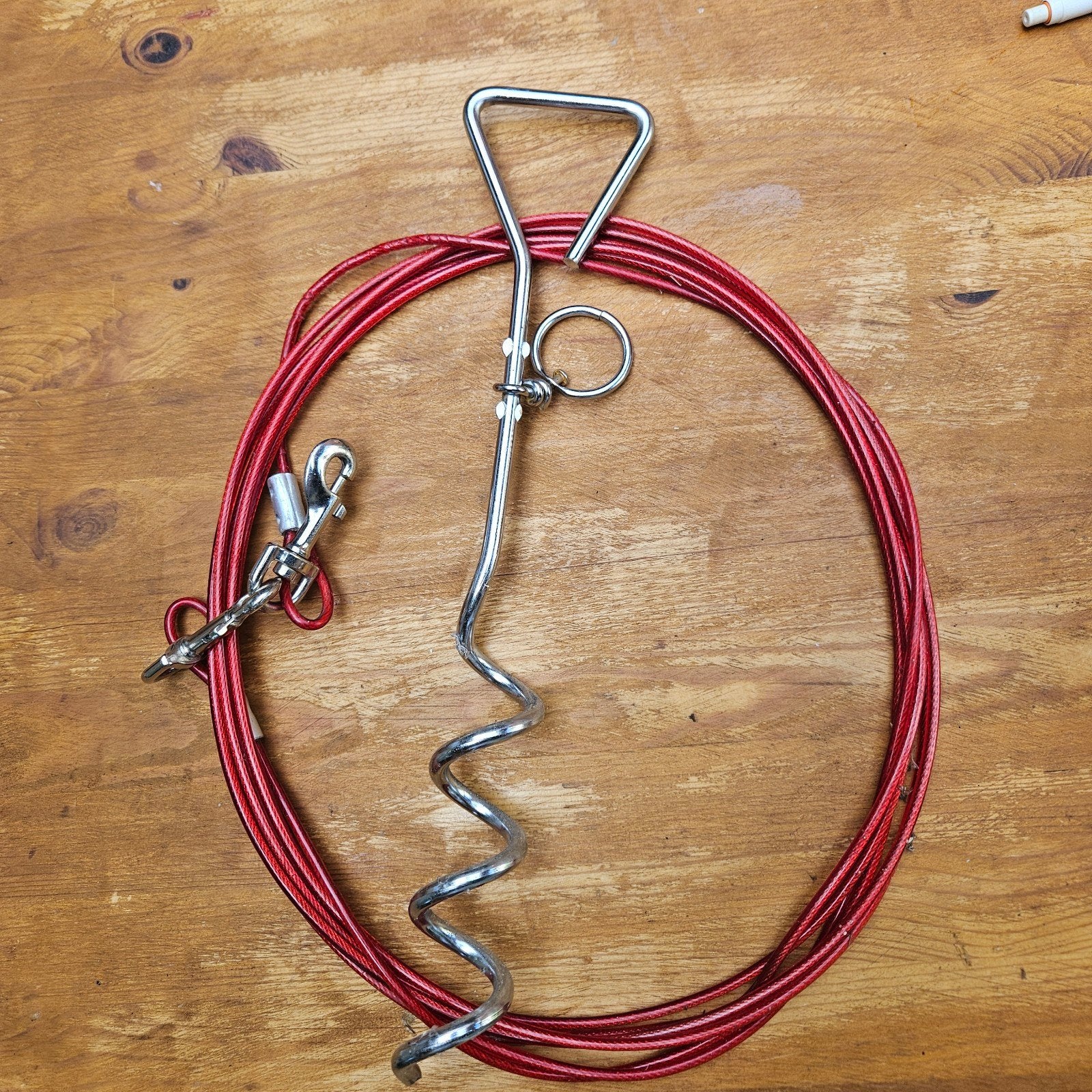 Hondenkabel voor op camping, Ophalen