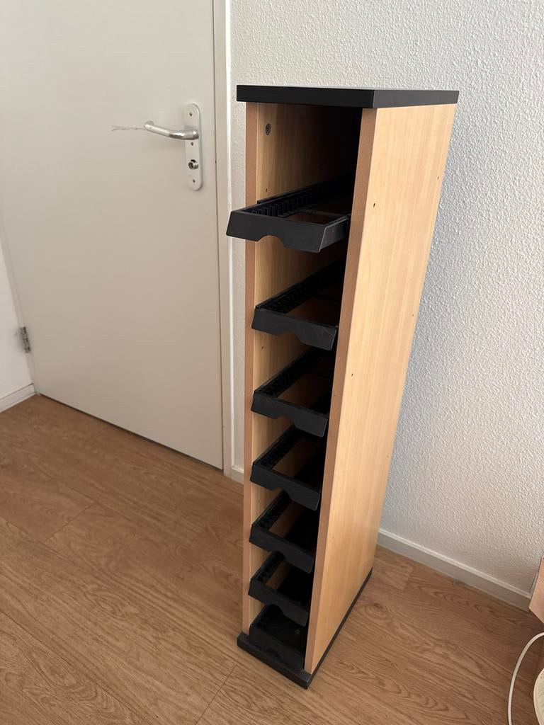 CD/DVD-rek van hout en kunststof, Huis en Inrichting, Woonaccessoires | Cd- en Dvd-rekken, Ophalen, Gebruikt, 75 tot 150 discs