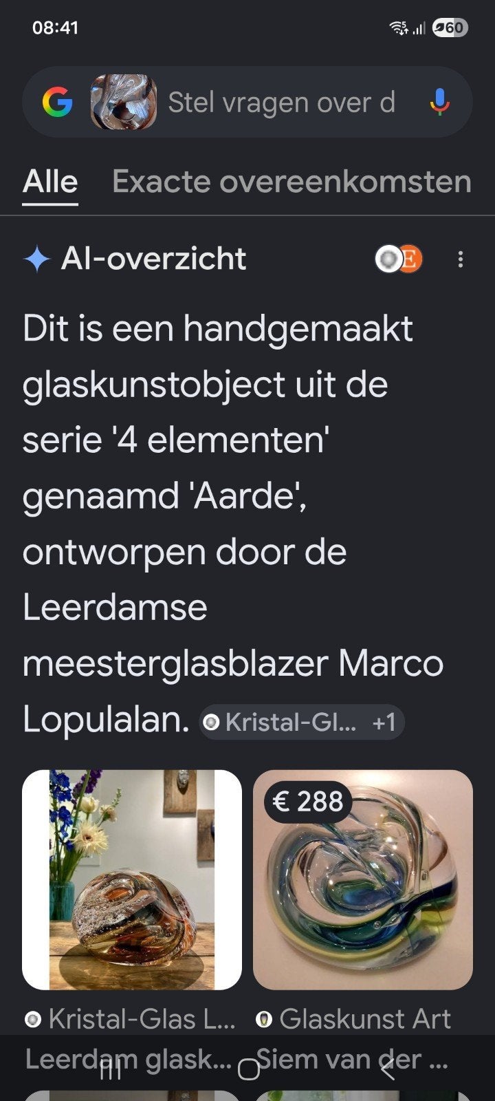 MOOIE LEERDAM GLAS KUNST, Antiek en Kunst, Ophalen of Verzenden