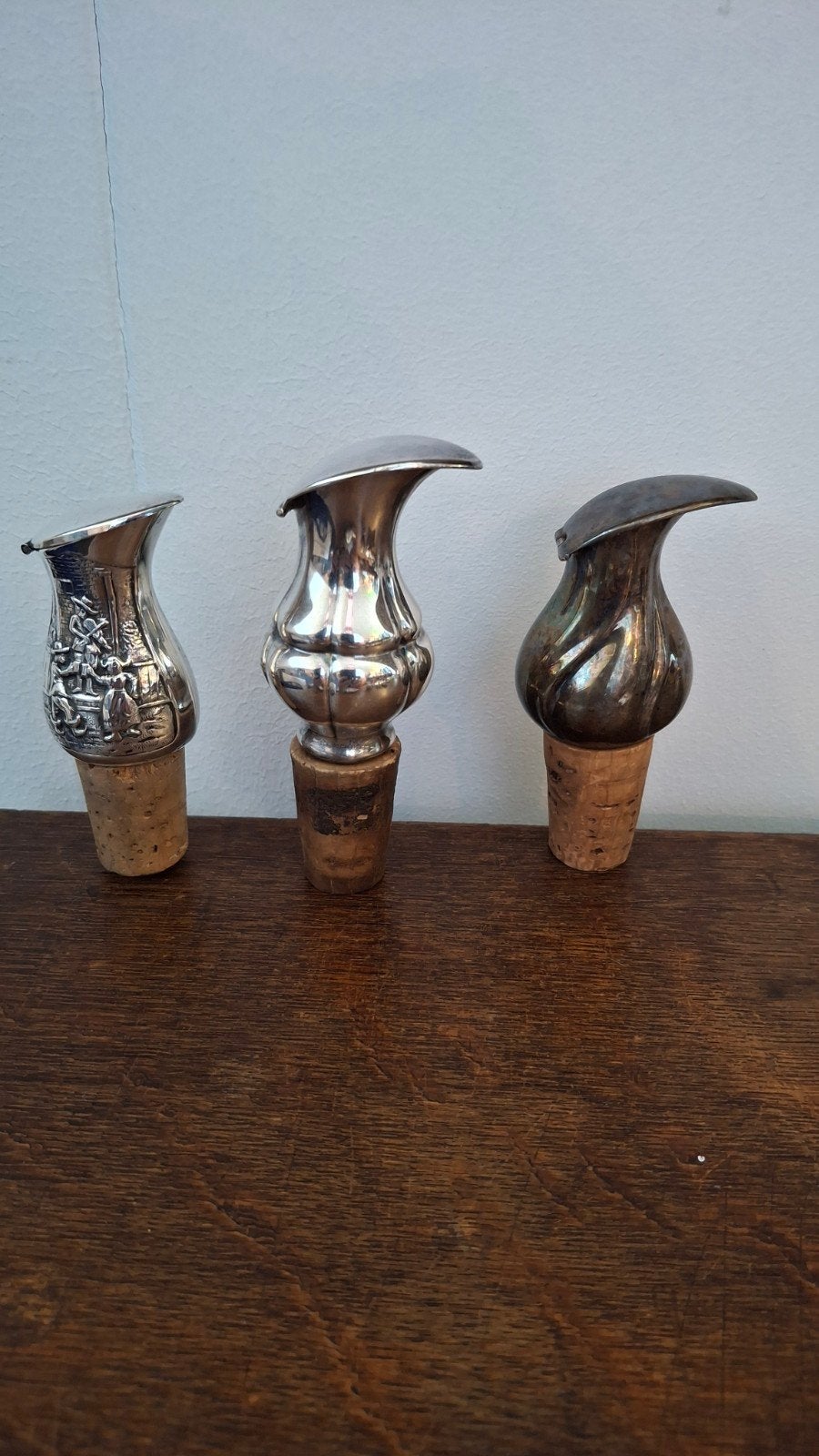 Diverse collectie antieke flessenstoppers en schenkers, Ophalen of Verzenden