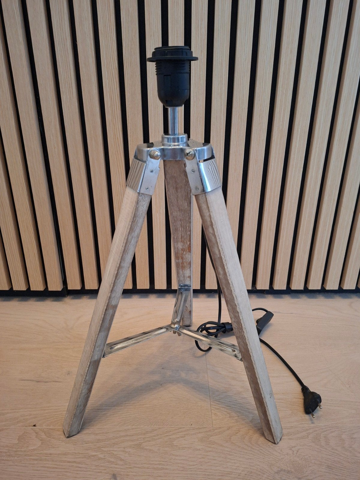 Houten Tripod Lampvoet - Vintage Stijl, Ophalen, Overige merken, Gebruikt, E27 (groot)