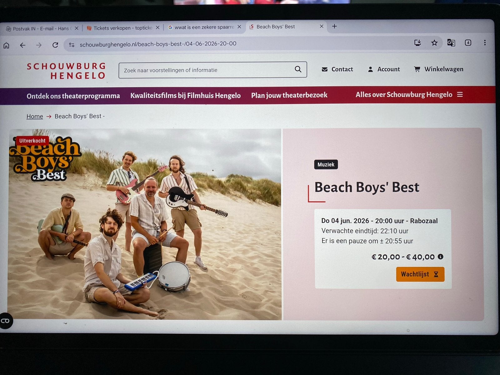 2 kaarten Beach Boys Best Hengelo 4 juni 2026, Twee personen, Juni