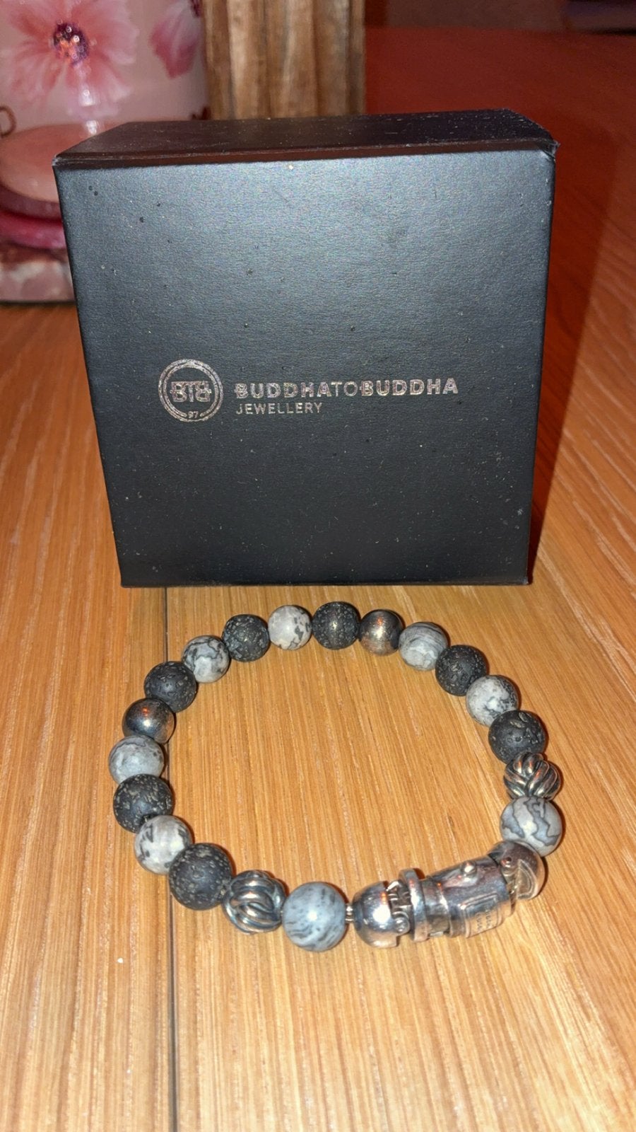 Buddha to Buddha  Spirit Bead Mix Grey Picasso Jasper 23cm, Overige materialen, Verzenden, Zo goed als nieuw, Grijs
