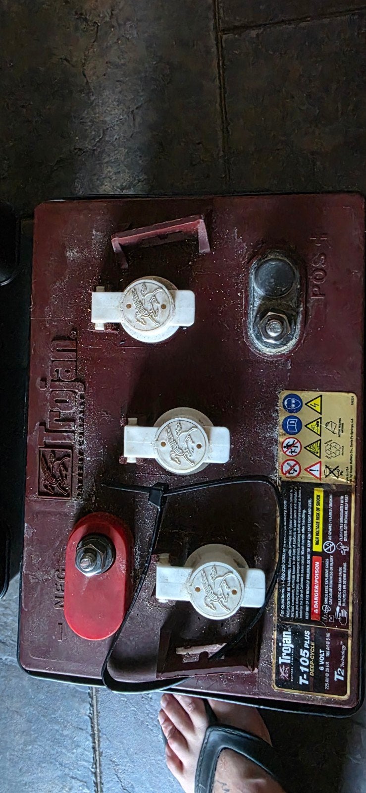 Set van 2 Trojan T-105 Plus Deep-Cycle Accu's (12V, 225Ah), Ophalen