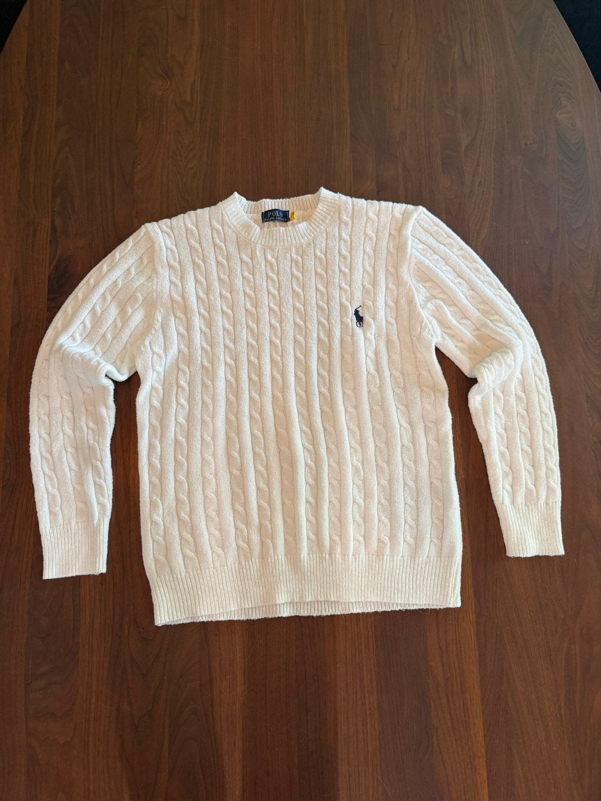 Ralph Lauren Gebreide Trui - Crème met Logo, Verzenden, Nieuw, Maat 36 (S), Wit