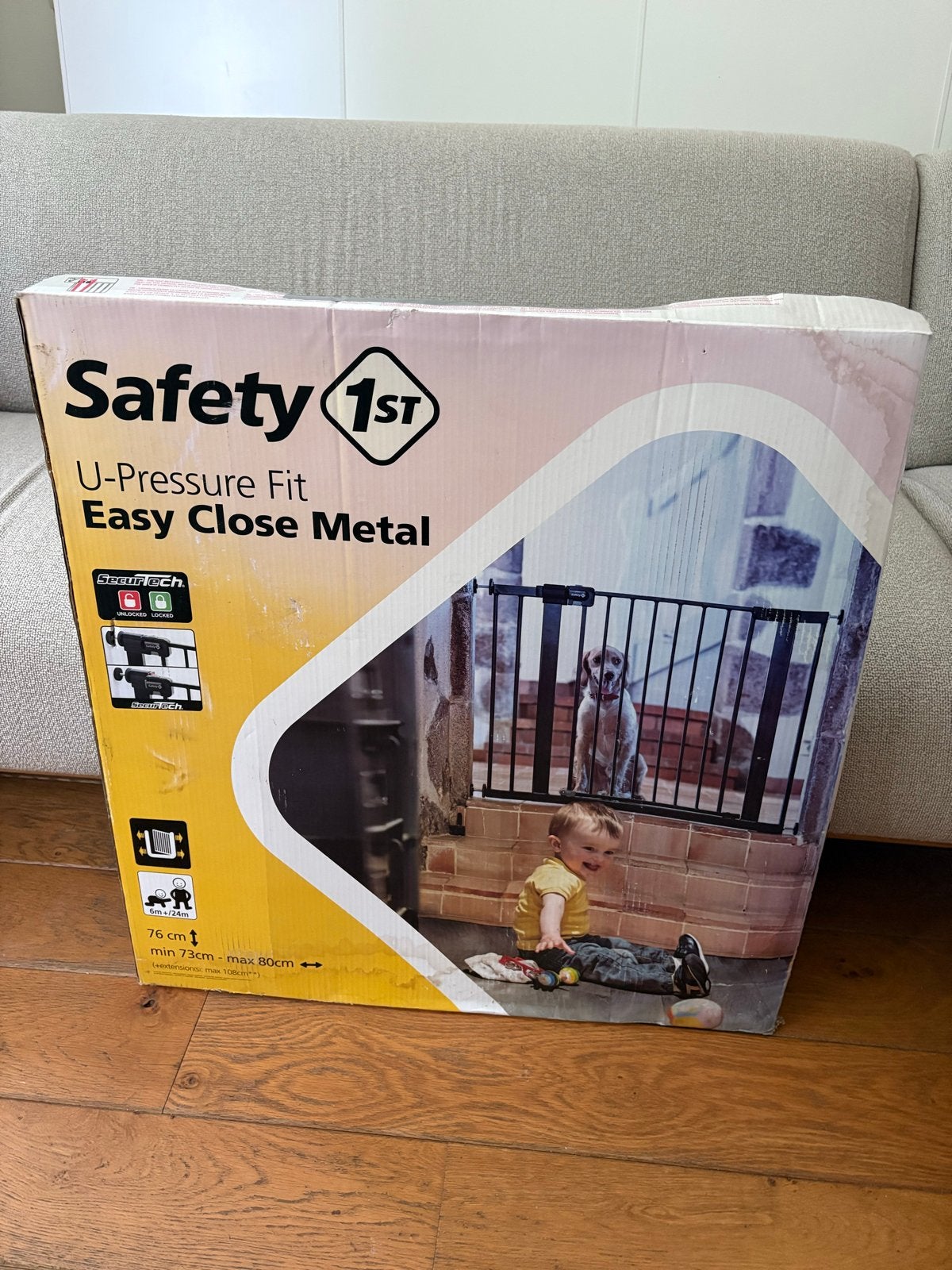 Safety 1st Traphekje zonder boren, Ophalen, 100 tot 115 cm, Zo goed als nieuw, Klemhekje