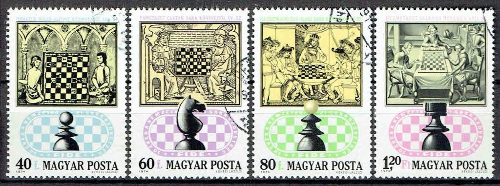 Hongarije 1974 Schaken, Verzenden, Gestempeld, Sport