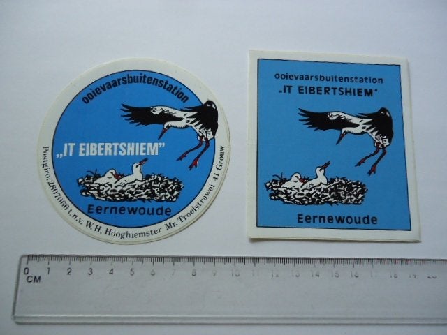 sticker oud Grouw eernewoude Ooievaar tietjerksteradeel, Verzenden, Zo goed als nieuw, Bedrijf of Vereniging