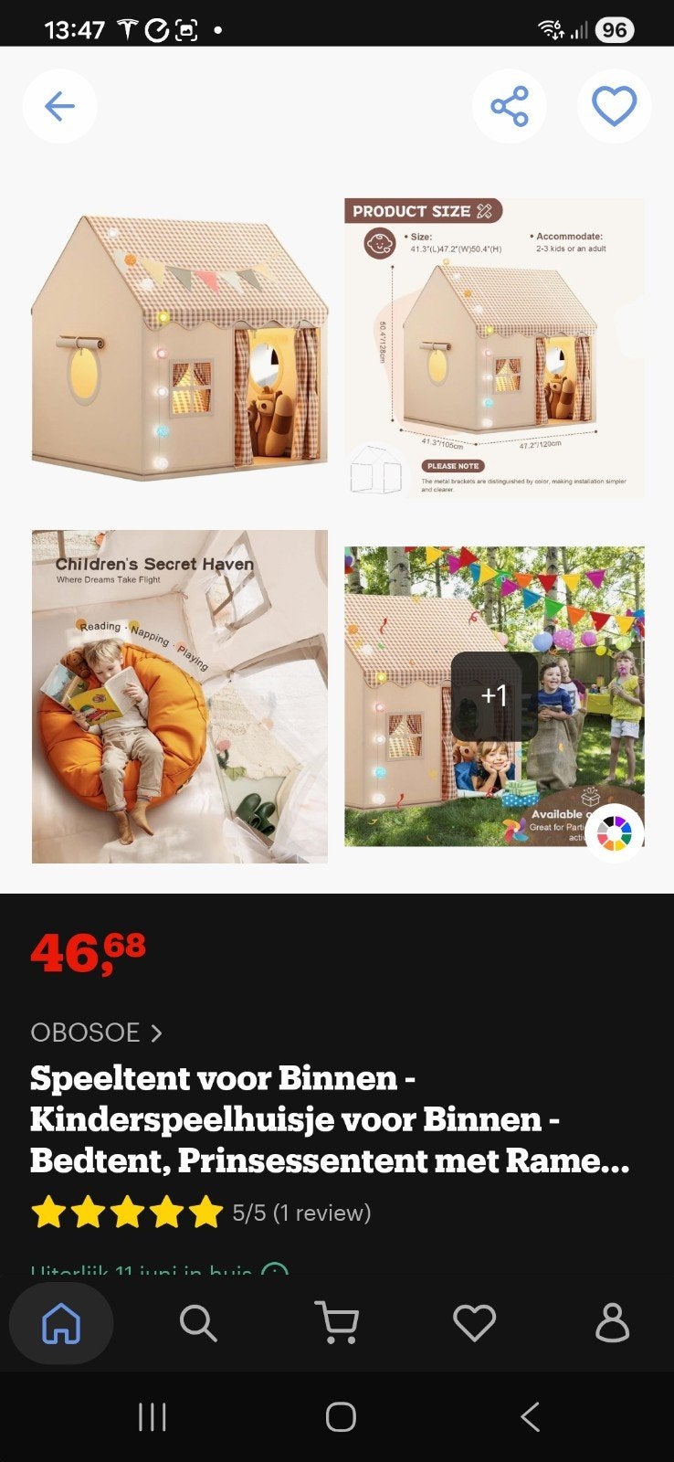 Speeltent voor binnen, Ophalen of Verzenden, Zo goed als nieuw