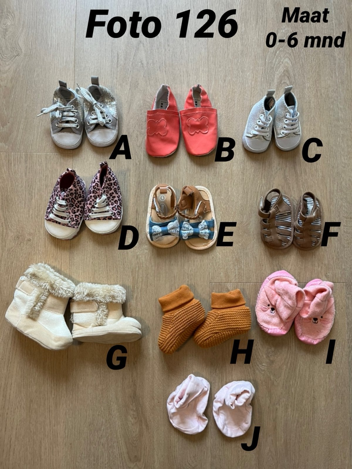 Schoenen slofjes meisje 0-6 maanden 56,62,68 *foto 126*, Ophalen of Verzenden, Zo goed als nieuw, Meisje, Schoentjes
