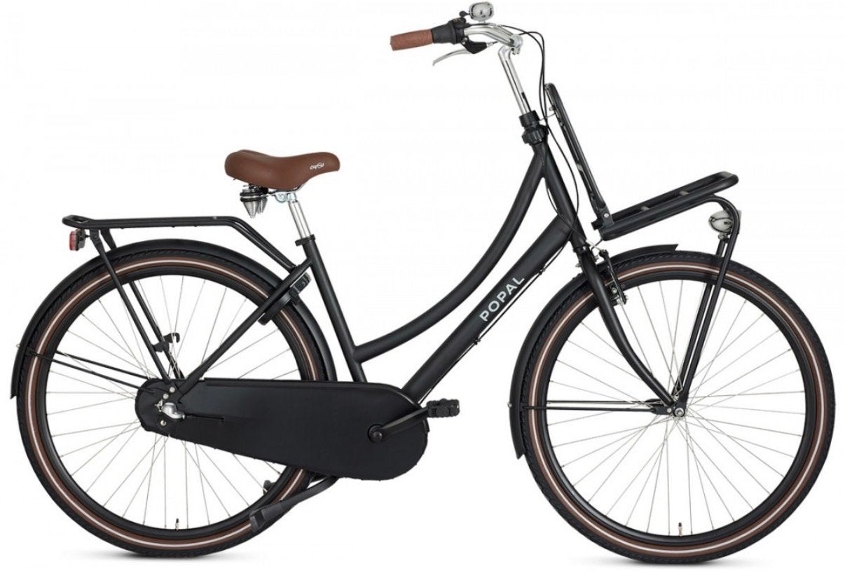 Popal Daily Dutch Basic Damesfiets 28 inch - Mat Zwart, Terugtraprem, Versnellingen, Nieuw, Minder dan 47 cm