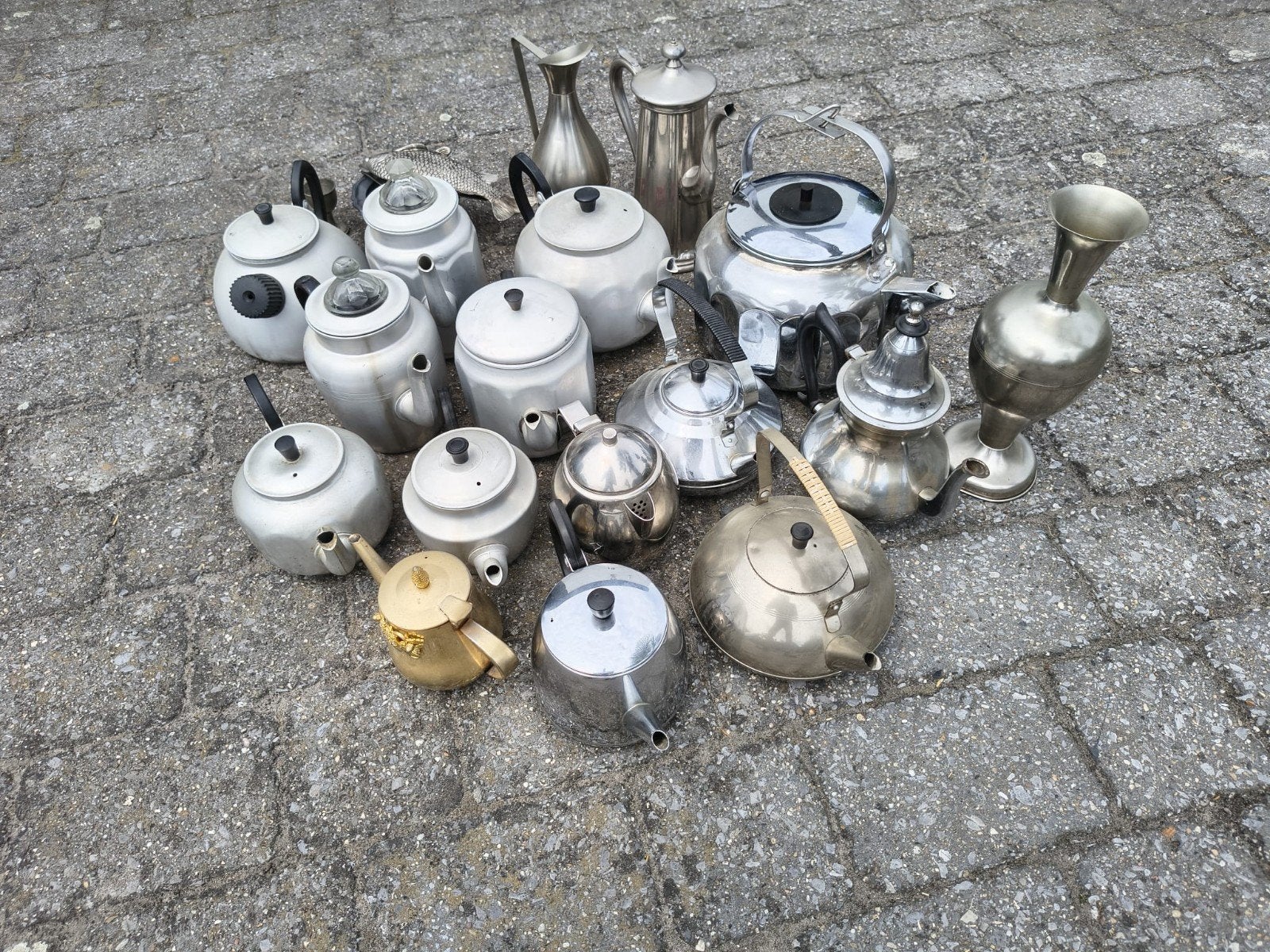 Grote collectie vintage theepotten en waterkokers, Ophalen of Verzenden