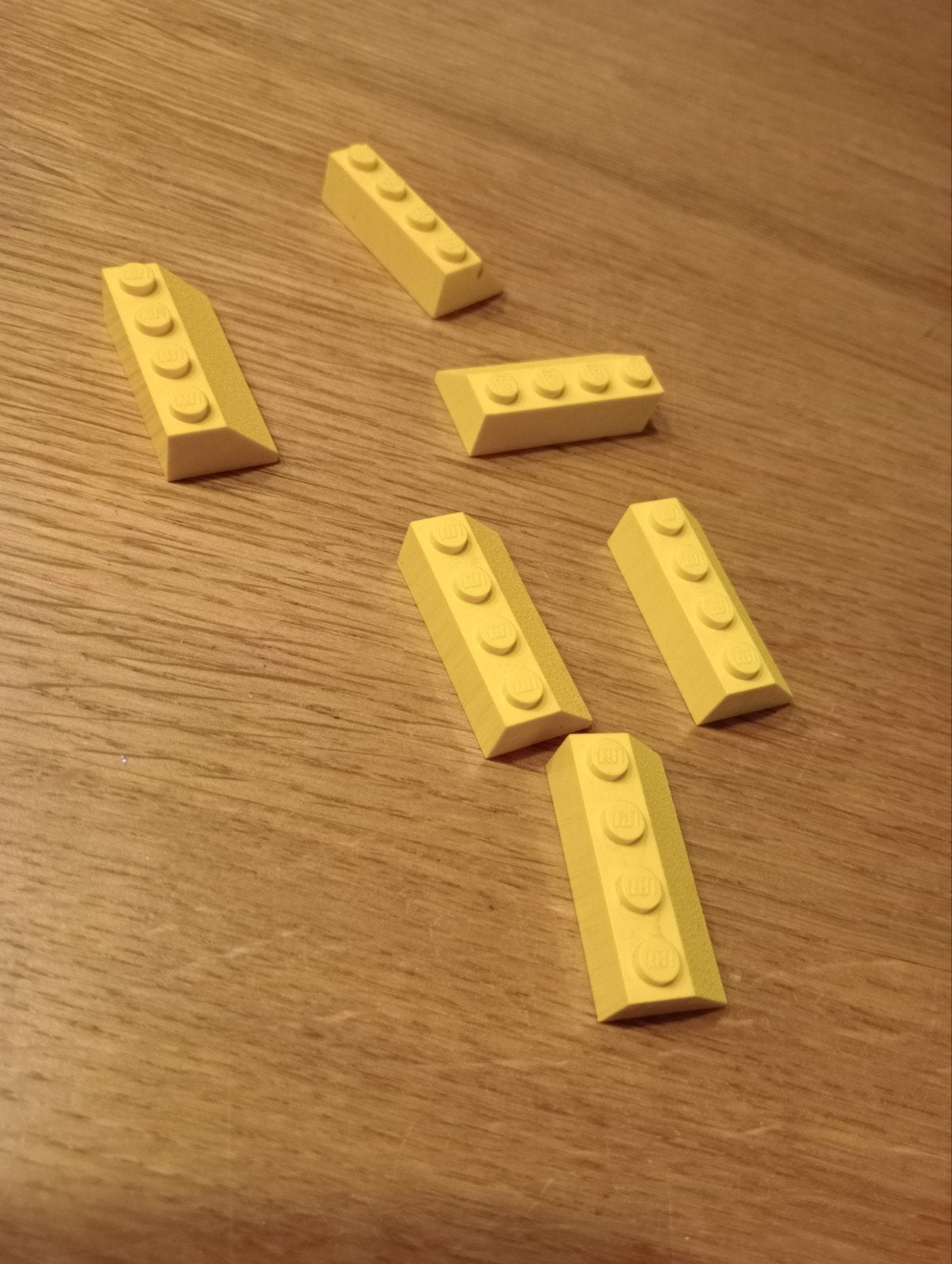 Gele LEGO dakpan blokjes - 6 stuks, Ophalen of Verzenden, Gebruikt, Losse stenen, Lego