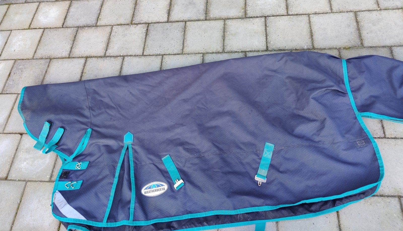 Weatherbeeta outdoor deken 220 gram maat 185 / 6.0, Gebruikt, Halsdeken, Ophalen of Verzenden, Blauw