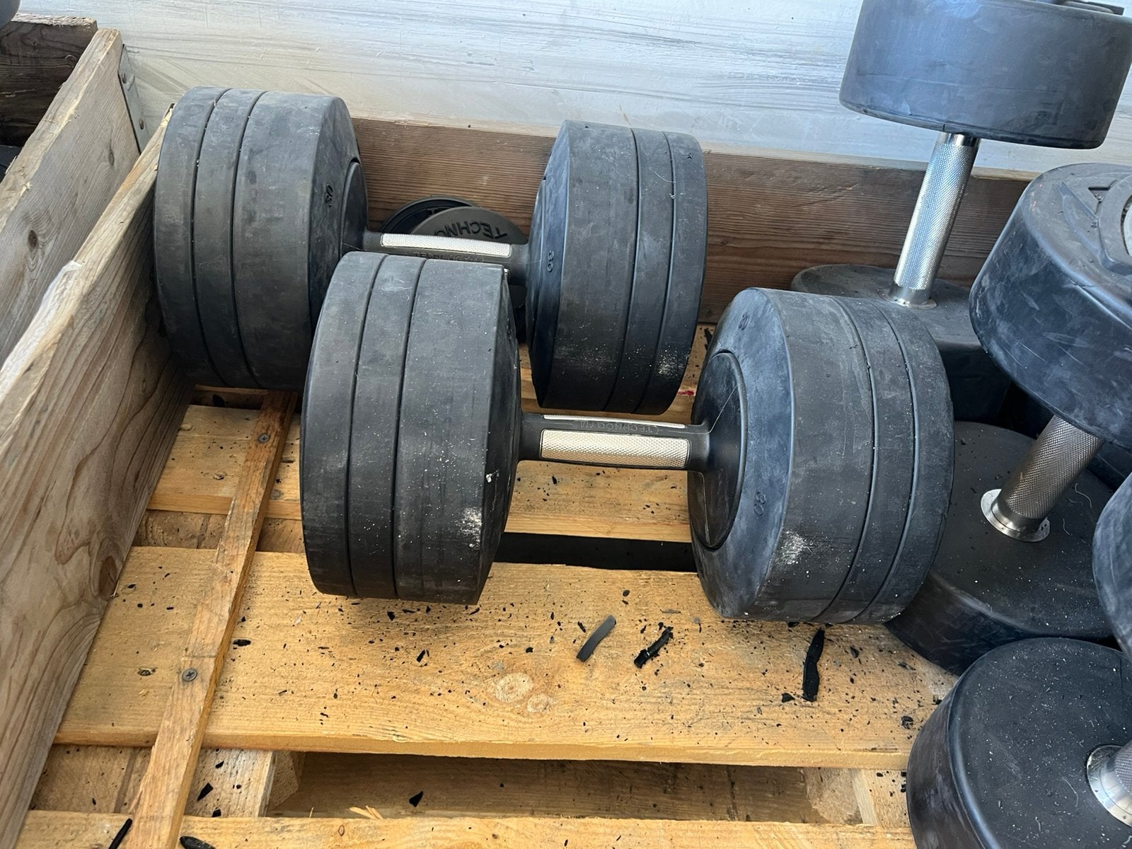 2 x 50 kg Technogym dumbbells dumbbell set gewichten, Ophalen, Dumbbell, Dumbbells, 2 x 50 kg