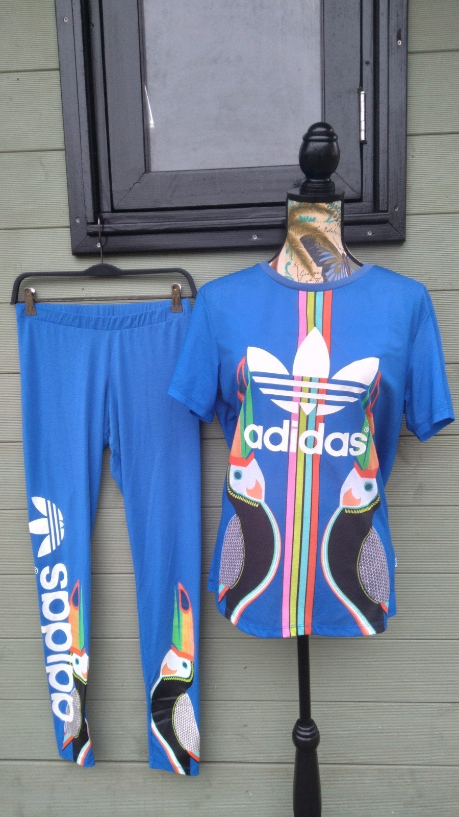 Adidas x Farm Rio Toucan Set tshirt&legging Limited Edition, Kleding | Dames, Nieuw, Fitness of Aerobics, Maat 36 (S), Verzenden