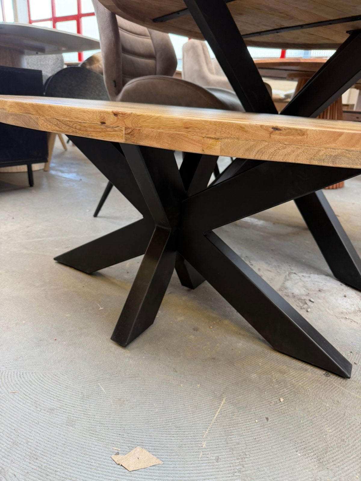 Magazijn leegverkoop salontafel ovaal mangohout matrix zwart, Huis en Inrichting, Hout, Nieuw, Ophalen of Verzenden, Info@wkhome.nl