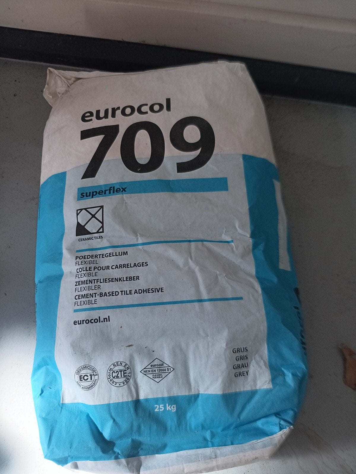 Eurocol 709 poedertegellijm, Ophalen, Overige materialen, Minder dan 4 cm, 15 m² of meer
