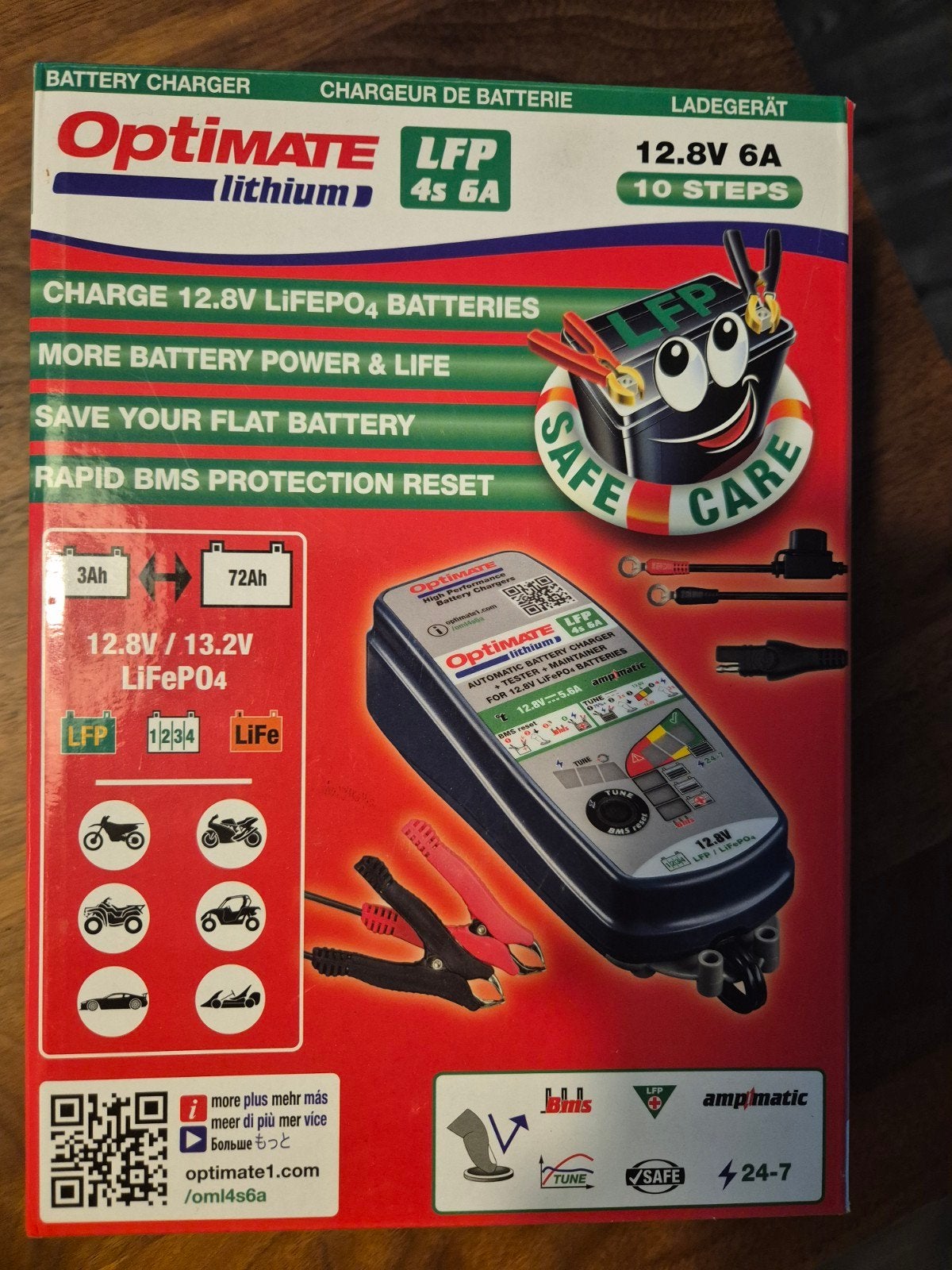 Optimate LFP Lithium 4s 6A Acculader en Tester, Ophalen of Verzenden, Zo goed als nieuw