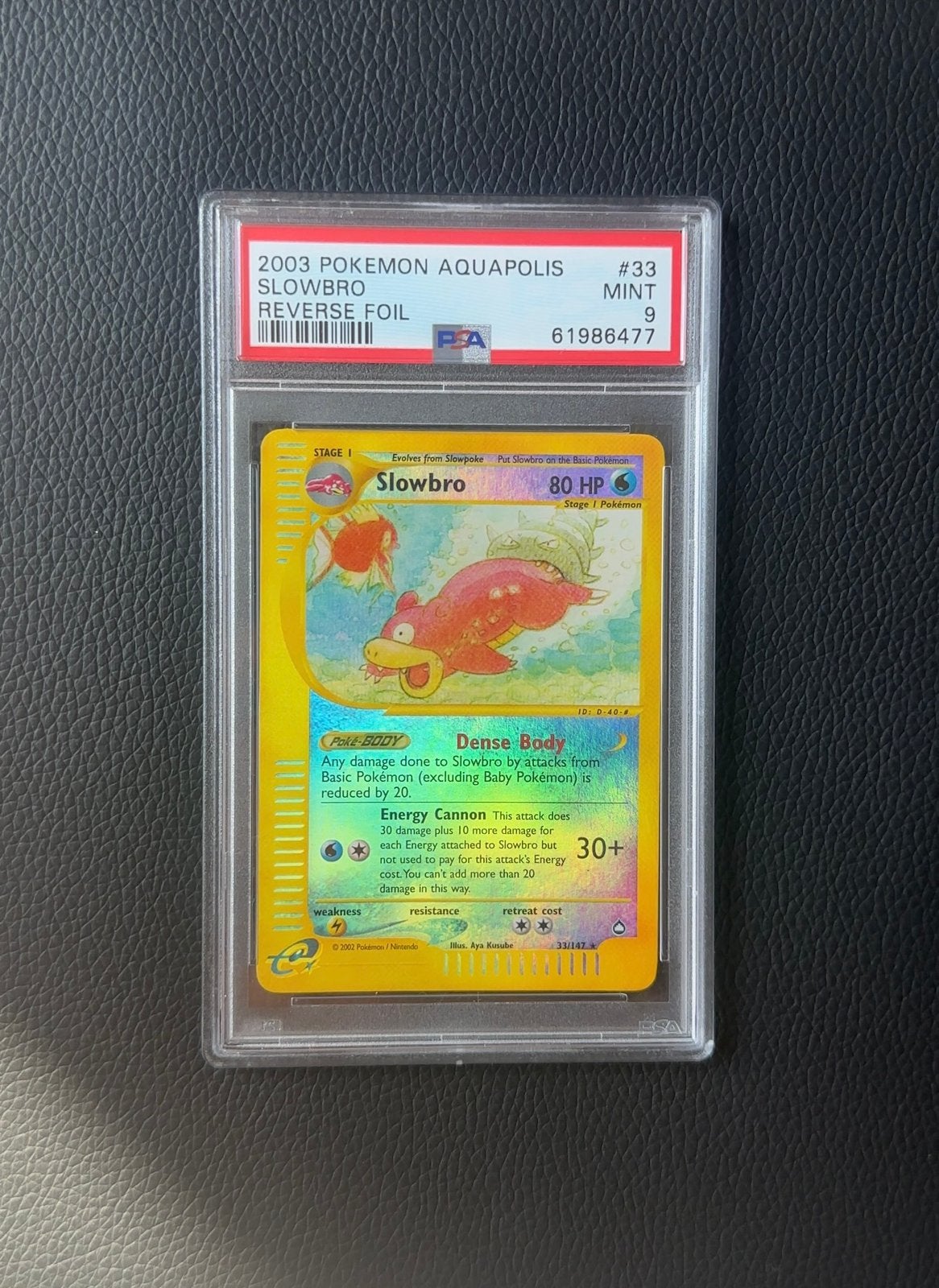 Slowbro #33 PSA 9 POP 42 | Pokemon Aquapolis | Ruil Mogelijk, Ophalen of Verzenden, Zo goed als nieuw, Foil