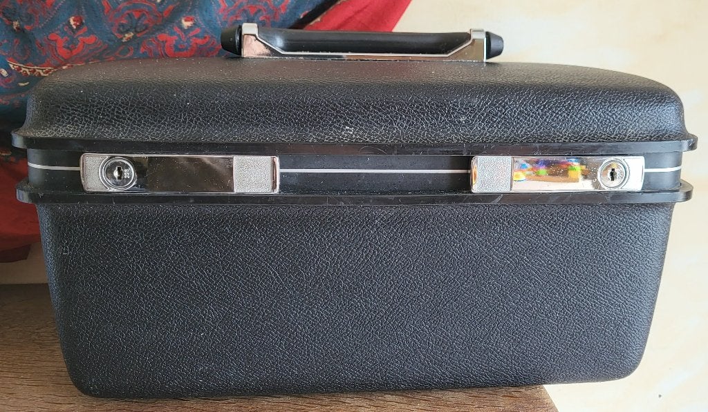 SAMSONITE Beautycase, zwarte hardcase, jaren 70 **Z.FRAAI**, Gebruikt, Zwart, Met slot, Ophalen of Verzenden