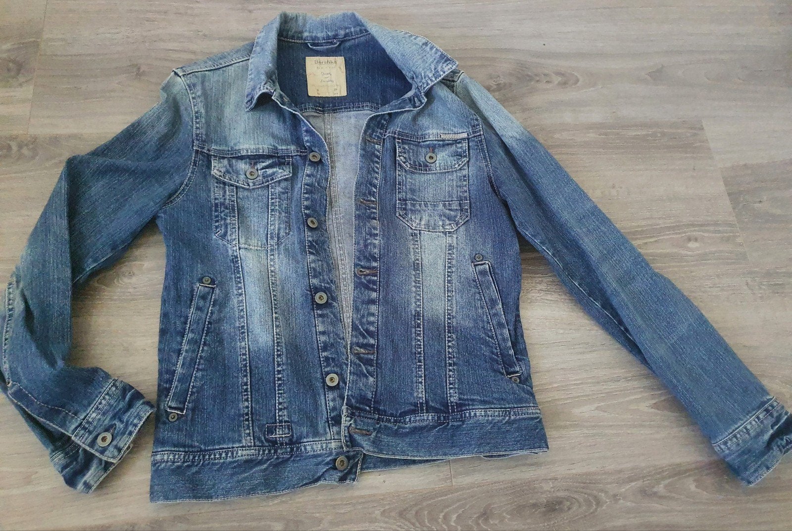 Bershka spijkerjasje maat S, Blauw, Ophalen of Verzenden, Zo goed als nieuw, Bershka