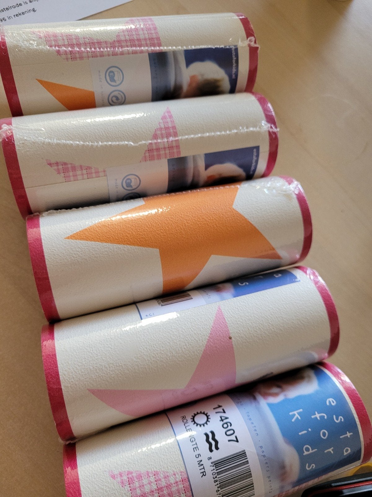 5 rol Esta behangrand met ster voor 15,00, Verzenden, Nieuw, Knutselwerk