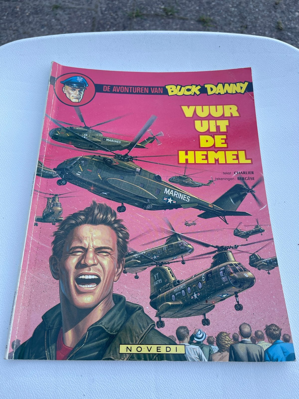 Buck Danny - Vuur uit de Hemel (1e druk 1986), Boeken, Eén stripboek, Ophalen of Verzenden, Gelezen