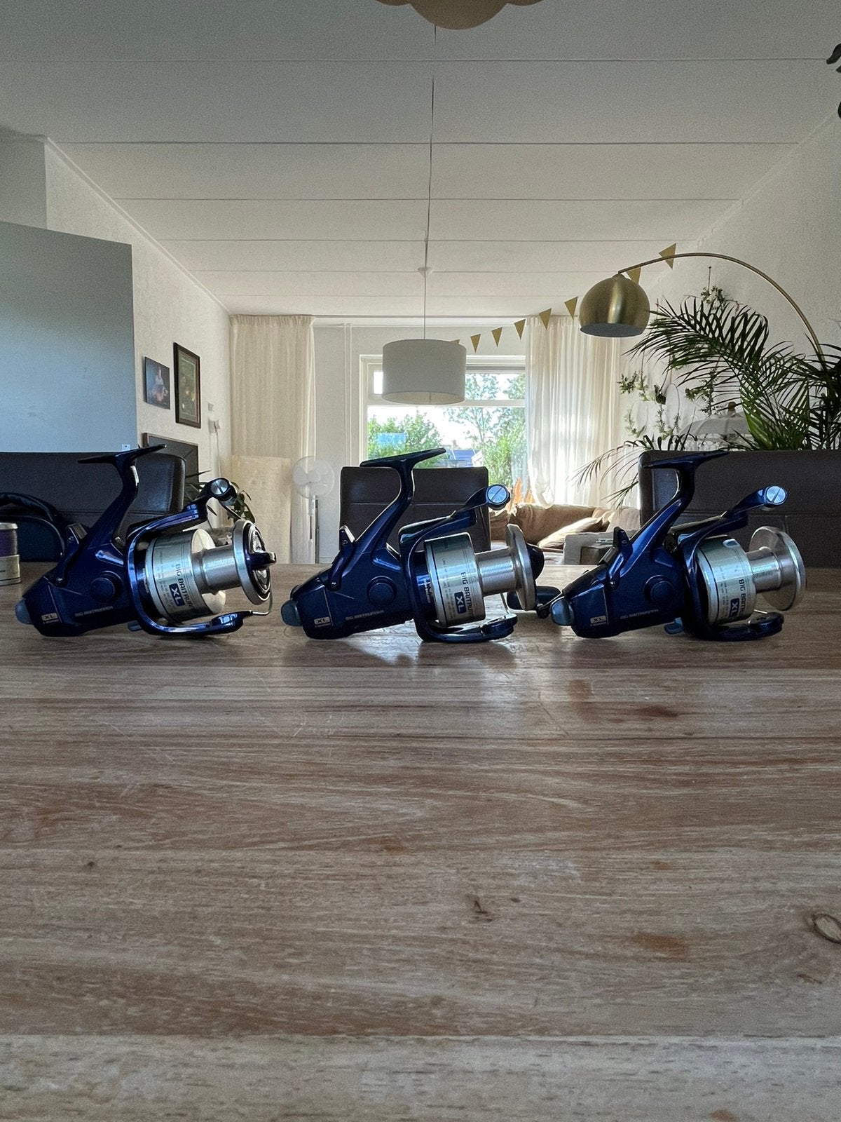 Shimano Big Baitrunner XL (Blauw) 3 stuks uitstekende staat, Watersport en Boten, Ophalen, Zo goed als nieuw, Molen